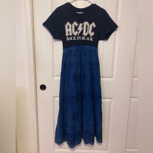 Upcycled AC/DC T-Shirt Dress